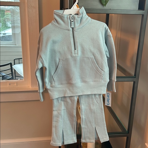 NWT! Toddler Girl's 2-Piece Quarter Zip Pullover/Pant Set - Picture 4 of 7